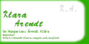 klara arendt business card